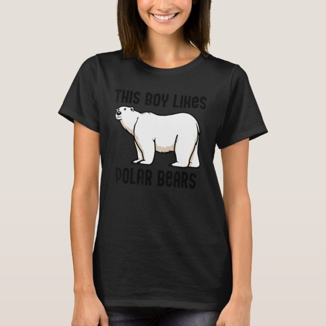 Junge mag Polar Bears Arktische Wildtierart T-Shirt (Vorderseite)