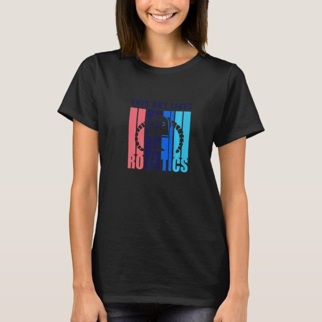 Junge mag Robotik Engineering Mechanik T-Shirt (Vorderseite)