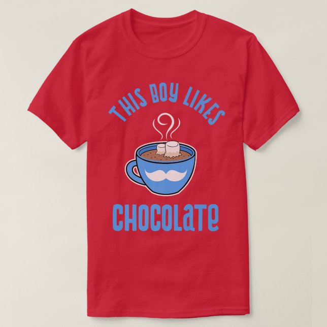 Junge mag Schokolade Marshmallow Cocoa T-Shirt (Design vorne)