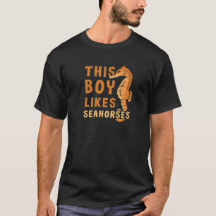 Junge mag Seepferde Niedliches Meer T-Shirt