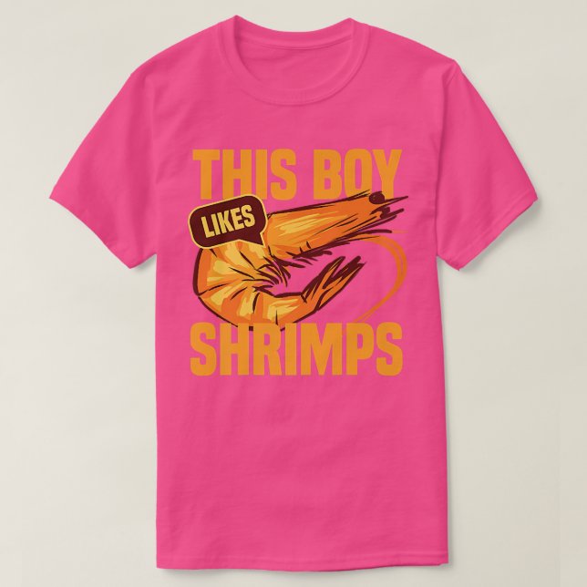 Junge mag Shrimps Funny Seafood Koch T-Shirt (Design vorne)