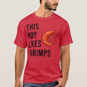 Junge mag Shrimps und isst Meeresfrüchte T-Shirt
