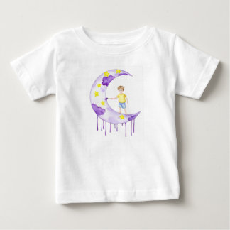 Junge malt zunehmenden Mond Baby T-shirt