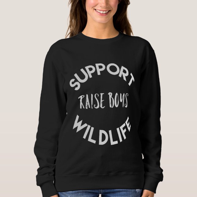 Junge Mama unterstützt Wildlife Raise Boys Sweatshirt (Vorderseite)