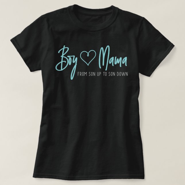 Junge Mama von Sohn zu Sohn - Mutter Mama T-Shirt (Design vorne)