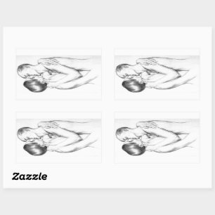 Junge Männer in der Liebe Küssen (Vintage Gay Art) Rechteckiger Aufkleber