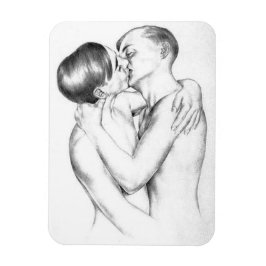 Junge Männer küssen (Vintage Gay Art) Magnet