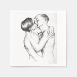 Junge Männer küssen (Vintage Gay Art) Serviette