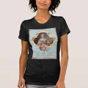Junge Marie Antoinette mit rosa Rosen T-Shirt