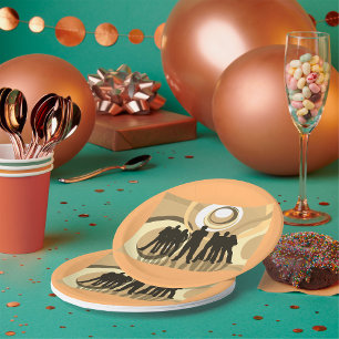 Junge Menschen Retro Hintergrund Pappteller