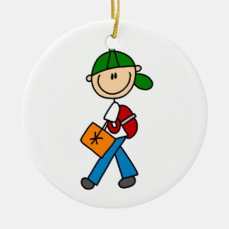 Junge mit Backpack Keramikornament