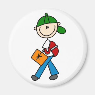 Junge mit Backpack Magnet