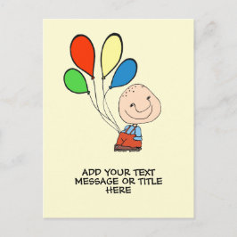Junge mit Balloons hinzufügen Text Postkarte