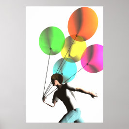 Junge mit Balloons Poster