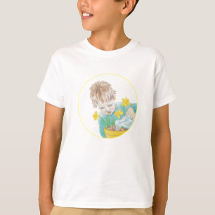 Junge mit Daffodien T-Shirt