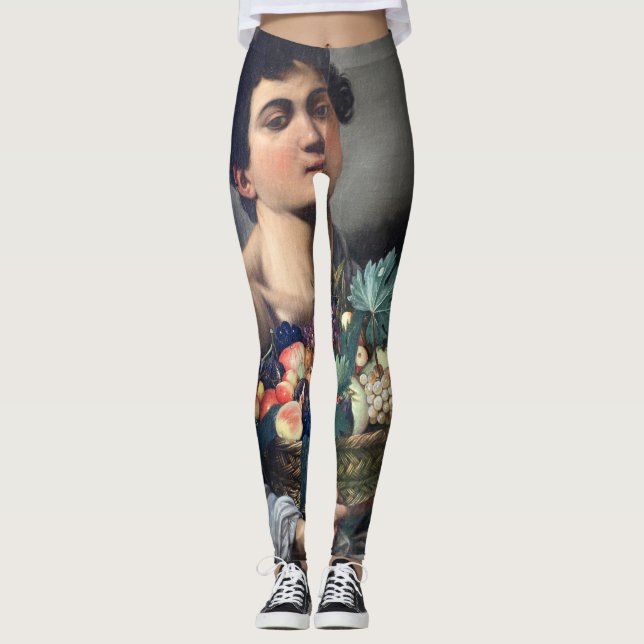 Junge mit einem Obstkorb (Caravaggio) Leggings (Vorderseite)