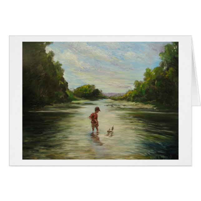 Junge mit einem Spielzeugboot (Vorderseite (Horizontal))