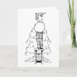 Junge mit einem Weihnachtsengel Feiertagskarte