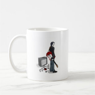 junge mit Gitarre zerteilt Tasse