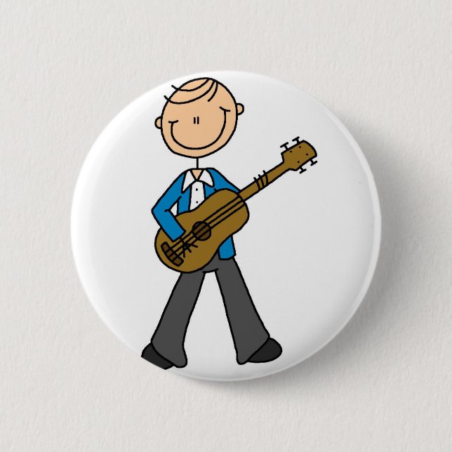 Junge mit Gitarren-Knopf Button (Vorderseite)