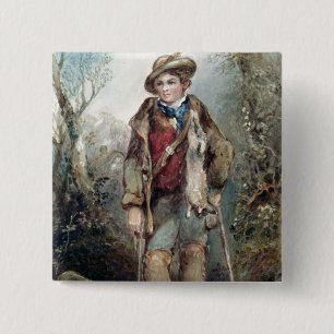 Junge mit Kaninchen Button