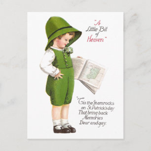 Junge mit Karte von Irland Vintage St. Patrick's D