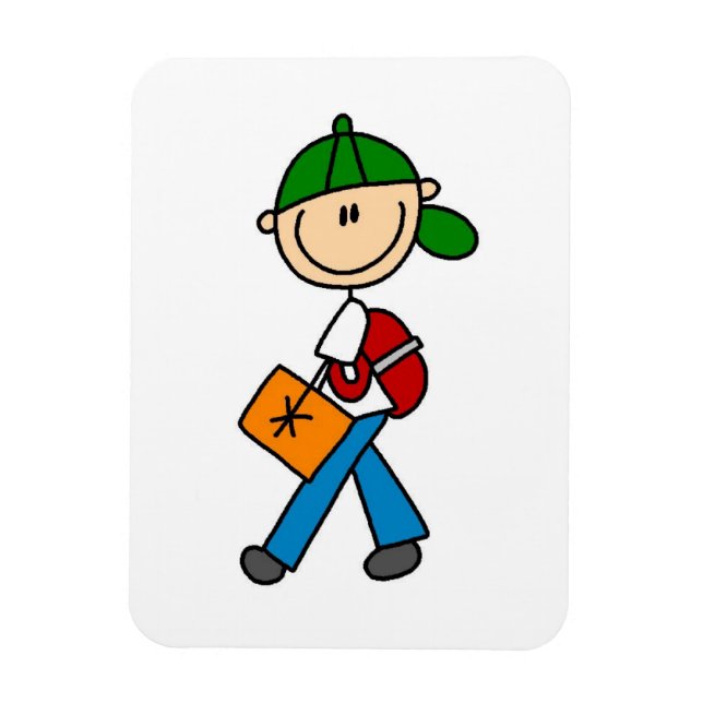 Junge mit Rucksack Magnet (Vertikal)