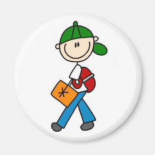 Junge mit Rucksack-Magneten Magnet