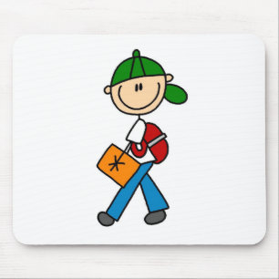 Junge mit Rucksack Mousepad