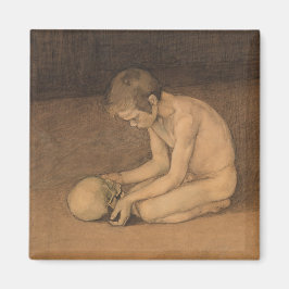 Junge mit Schädel (von Magnus Enckell) Magnet