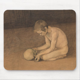Junge mit Schädel (von Magnus Enckell) Mousepad
