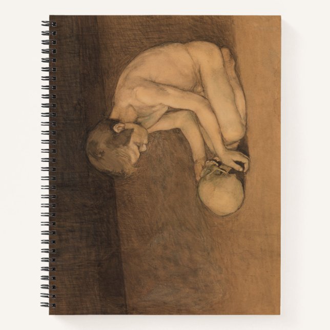 Junge mit Schädel (von Magnus Enckell) Notizbuch (Vorderseite)