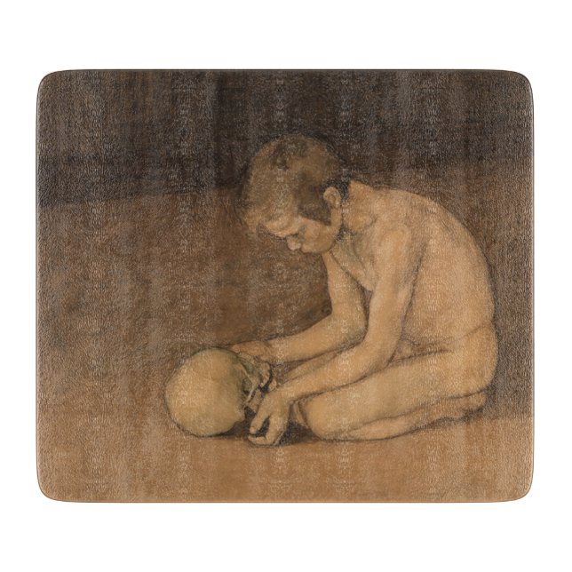 Junge mit Schädel (von Magnus Enckell) Schneidebrett (Vorderseite)