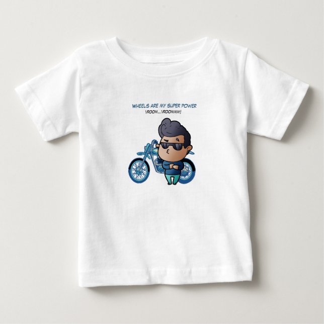 Junge mit Sonnenbrille & Motorrad-T - Shirt (Vorderseite)