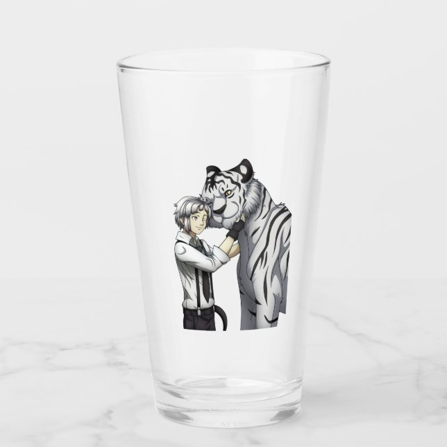 Junge mit weißem Tiger Glas (Vorderseite)