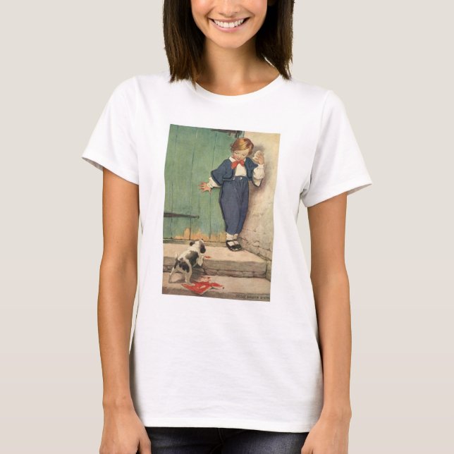 Junge mit Welpenhund T-Shirt (Vorderseite)