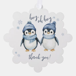 Junge mit Winterbaby-Dusche Ornament Karte