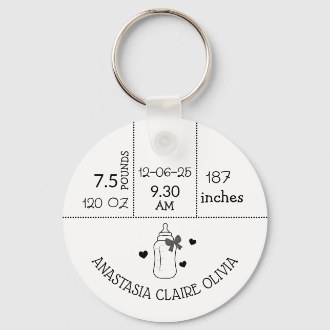 Junge Mutter Baby Ankunft Baby gibt neues Baby Ges Schlüsselanhänger (Vorderseite)