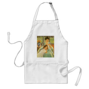 Junge Mutter beim Nähen von Mary Cassatt, Vintage  Schürze