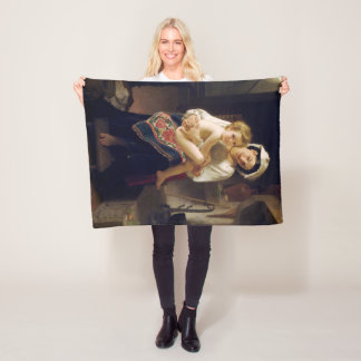 Junge Mutter, die ihr Kind anscheut Fleecedecke