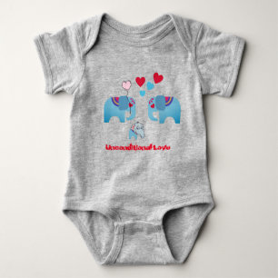 Junge Mutter - Elephant Print Fun Baby Bodysuit Baby Strampler