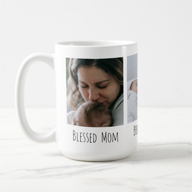 Junge Mutter| Erste Mama| Drei Fotos Kaffeetasse (Links)