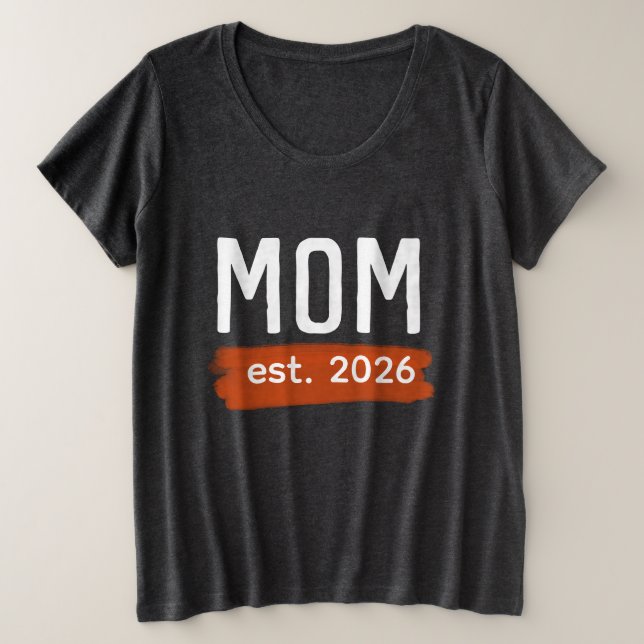Junge Mutter - EST.2026 Große Größe T-Shirt (Design vorne)