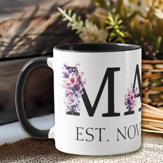 Junge Mutter Floral Mama Text 2 Tasse (Von Creator hochgeladen)