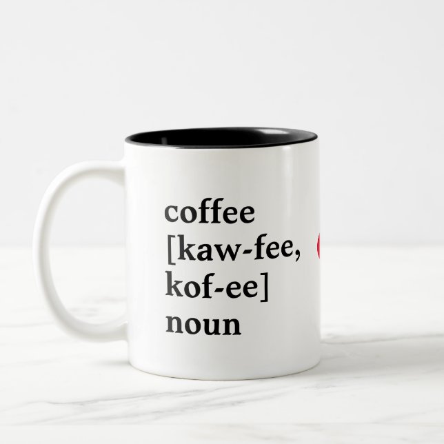 Junge Mutter Geschenk, Mami, Personalisierte Kaffe Zweifarbige Tasse (Links)