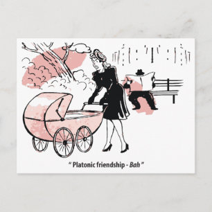 Junge Mutter mit Baby, Stroller, Spaß, Funny Postkarte