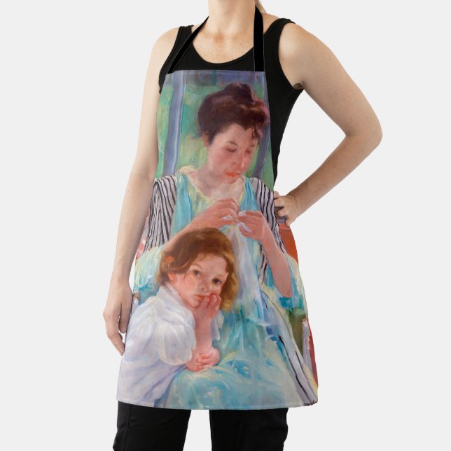 Junge Mutter Nähen, Mary Cassatt Schürze (InSitu)