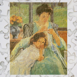 Junge Mutter Nähen von Mary Cassatt, Vintag Art Puzzle