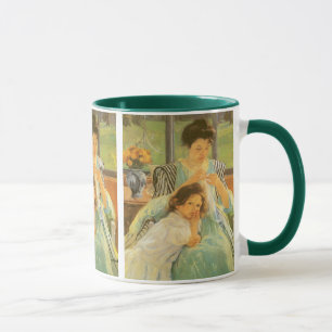 Junge Mutter Nähen von Mary Cassatt, Vintag Art Tasse