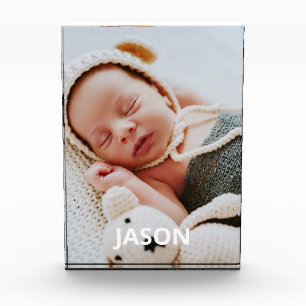 Junge Mutter Personalisiert Niedlich Baby Fotoblock